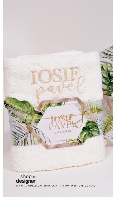 Trusou de botez cu jungla aurie si frunze exotice de palmier, Jungla citadina 2